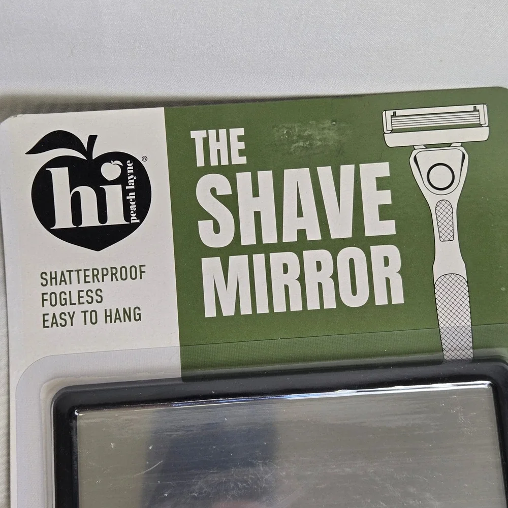 Hi Peach Layne Shave Mirror Black Shatterproof Fogless Easy To Hang New
